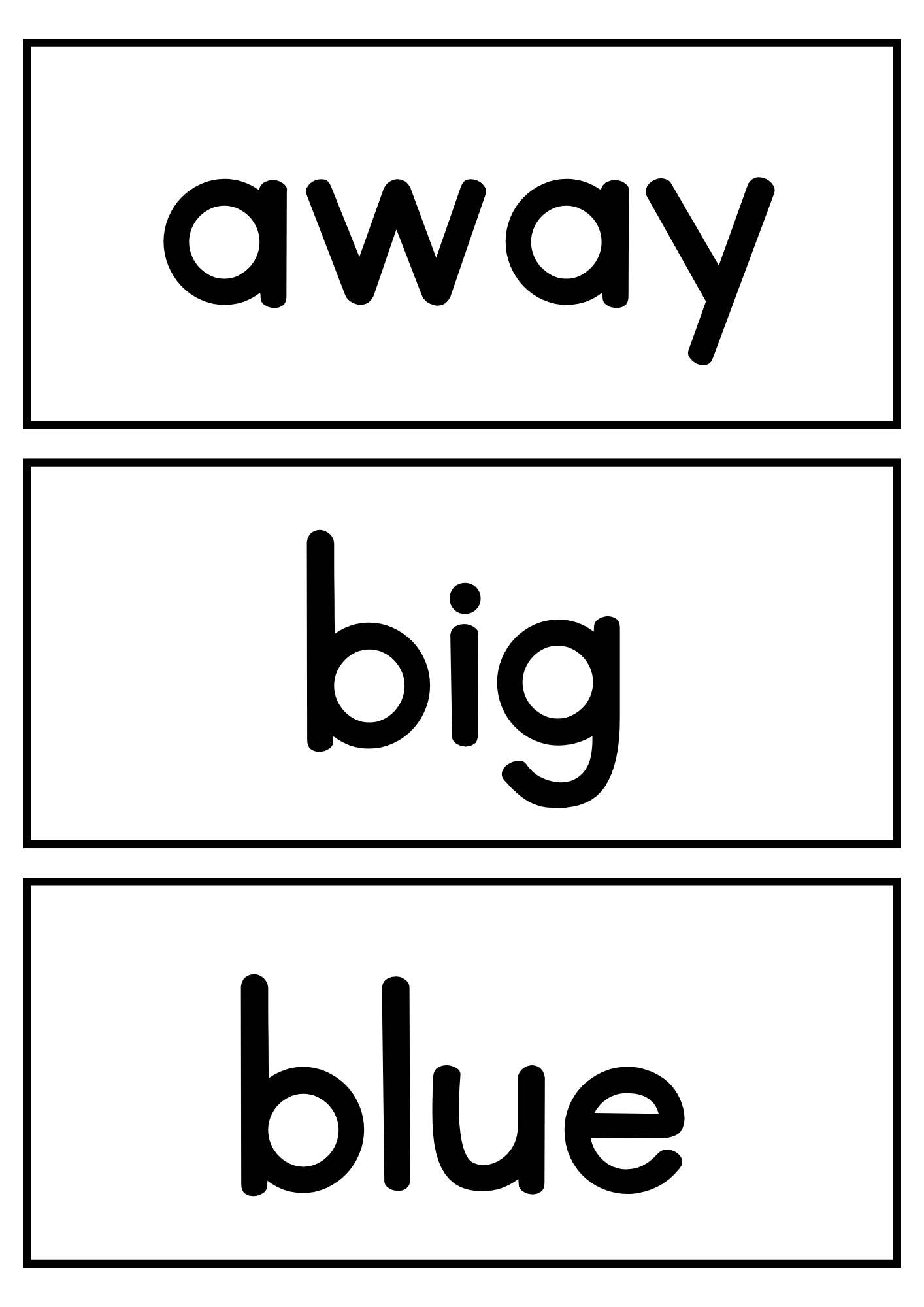 Pre-K Dolch Sight Words Flashcards – 3 Cards per Page | Printable PDF for Early Learners